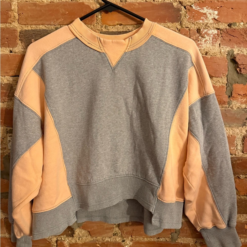 FP Movement by Free People Gray and Melon Sweatshirt